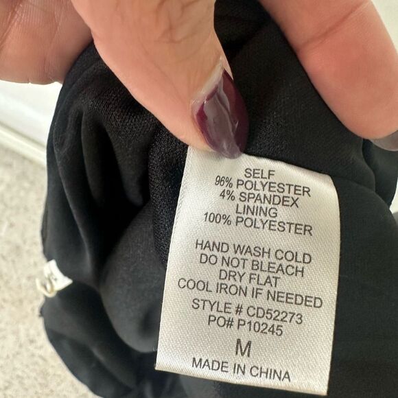 Main Strip Black Mini One Shoulder Fringe Dress Size M - Picture 8 of 9